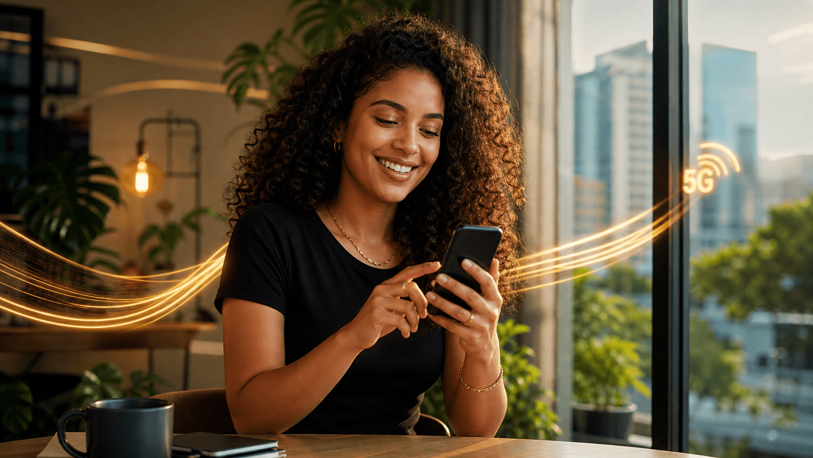 Pessoa brasileira ativando eSIM Fynix pelo celular